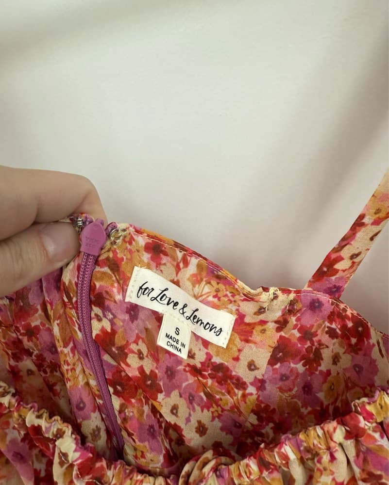 For Love & Lemons Pink Floral Mini Dress - Image 5