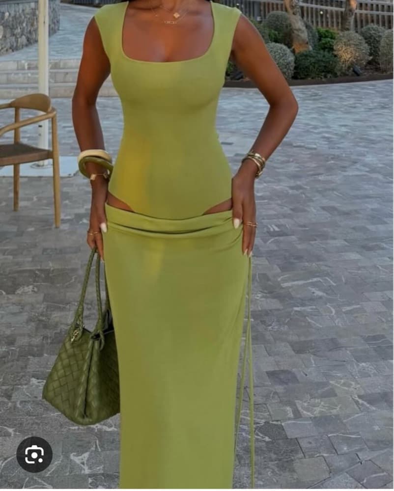 Akarii Green Maxi Dress - Image 1