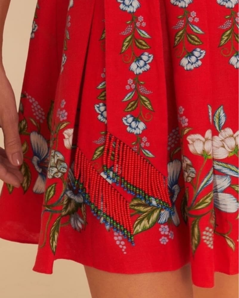 Farm Rio Red Floral Dress - Image 6