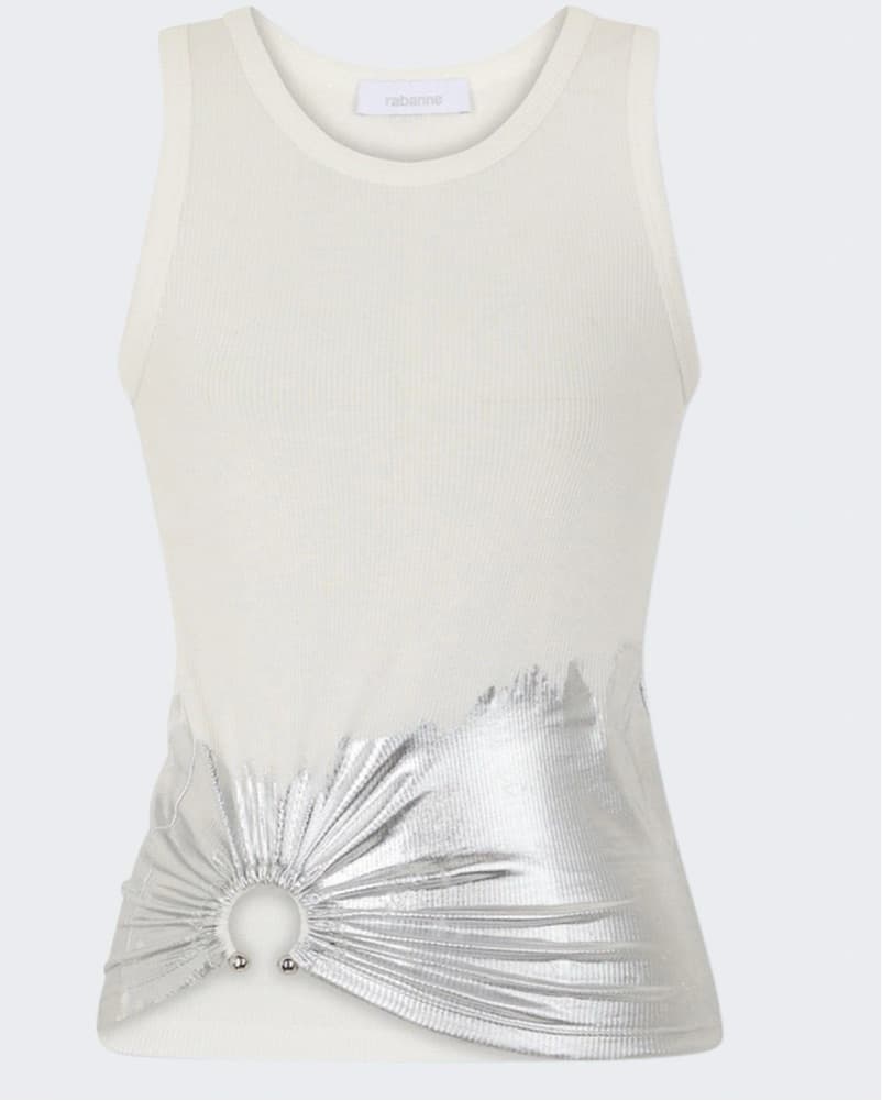 Rabanne Piercing-Appliqué Ribbed Tank To - Image 3