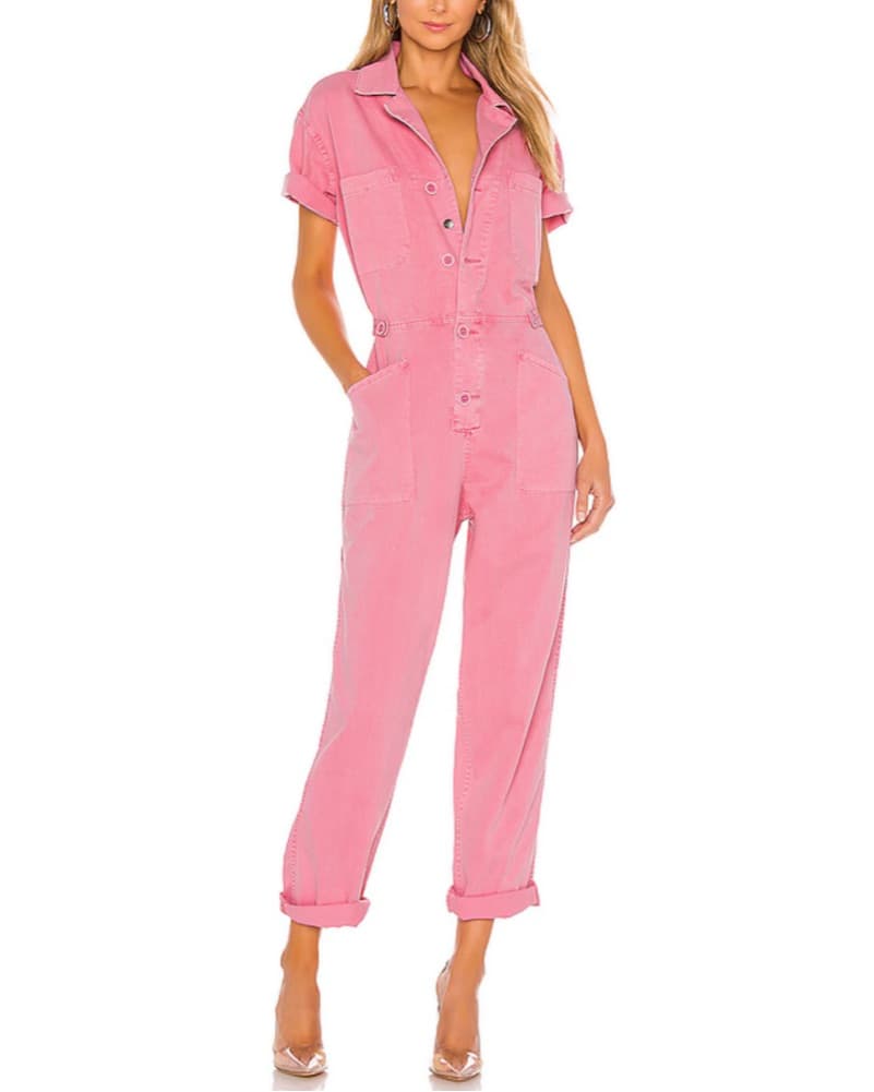 Revolve Grover Jumpsuit in Flamingo - Image 1