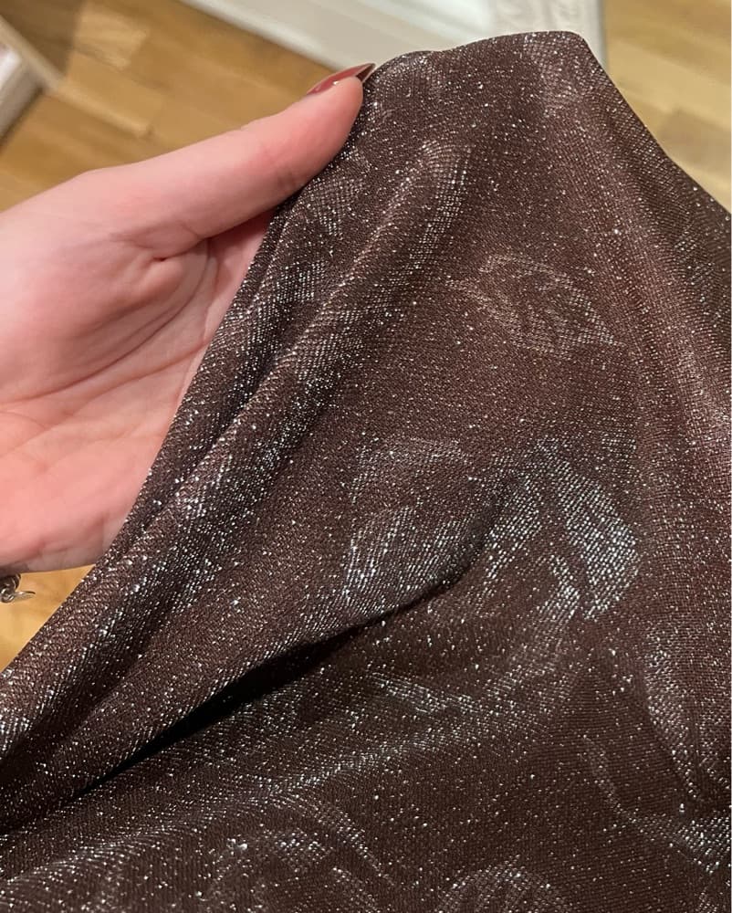 Brown Sequin Embellished Midi Dress - Image 4