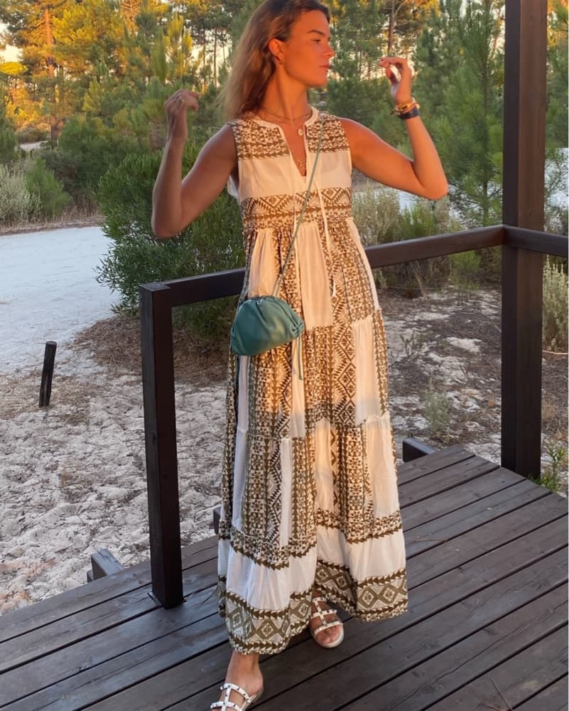 Greek Maxi Boho Dress - Image 1