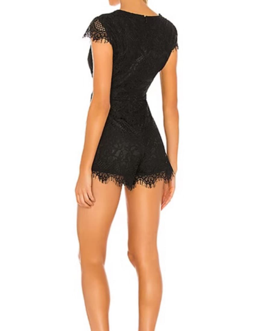 Superdown Lace V neck Romper - Image 3