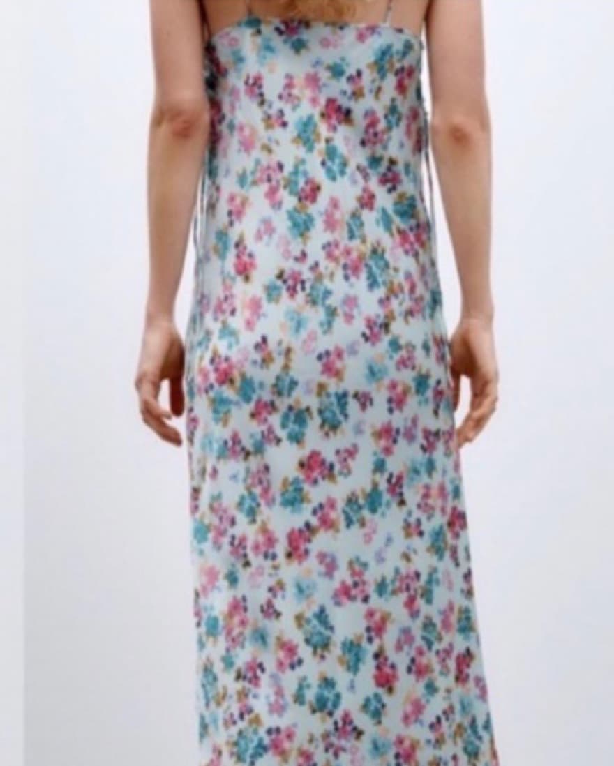 Zara Floral Light Blue Dress - Image 2