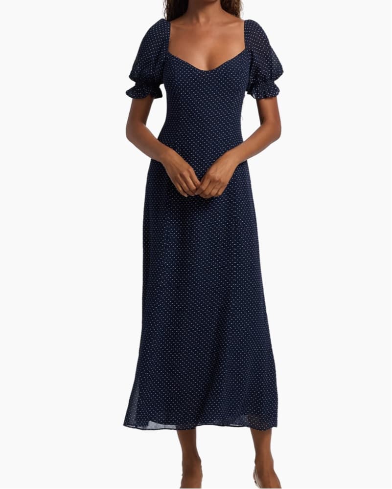 Reformation Gloria Polka Dot Midi-Dress - Image 3
