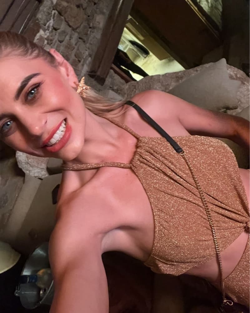 Glamorous Gold Halter Dress - Image 1