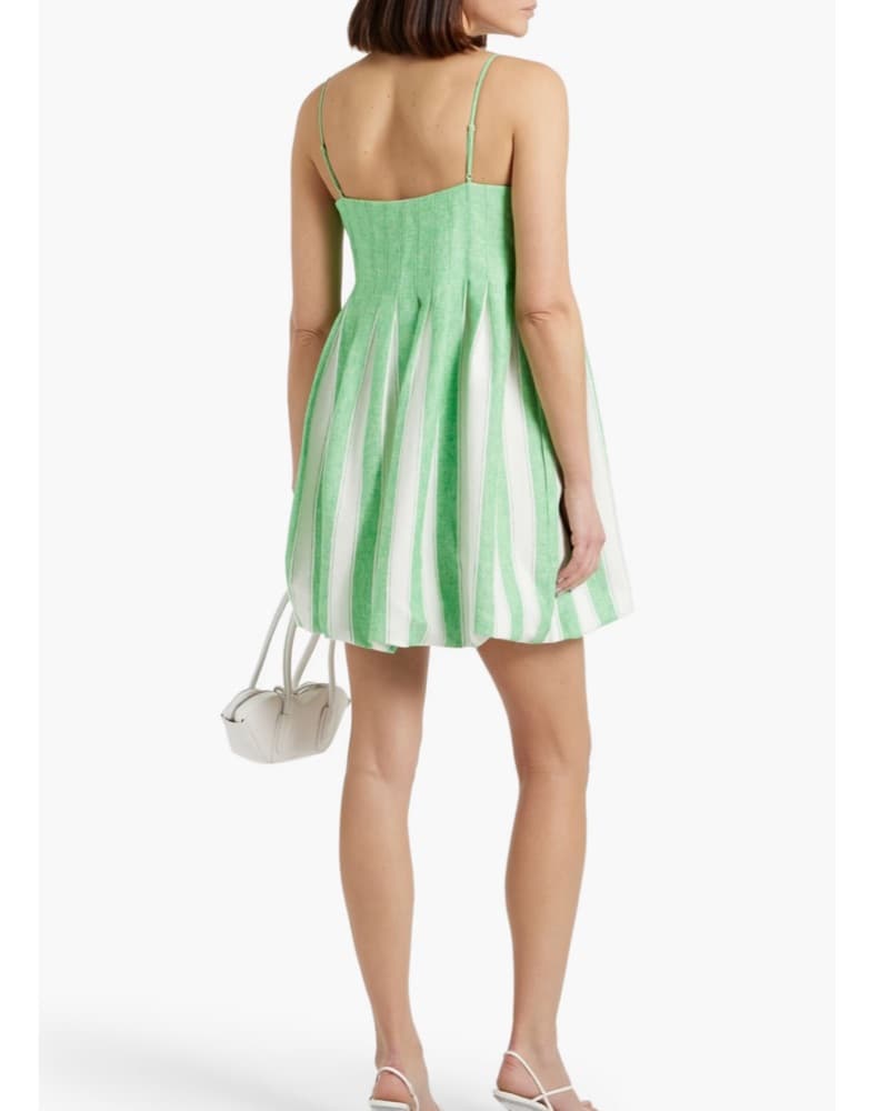 Simkhai Kiki Striped linen Green Dress - Image 2