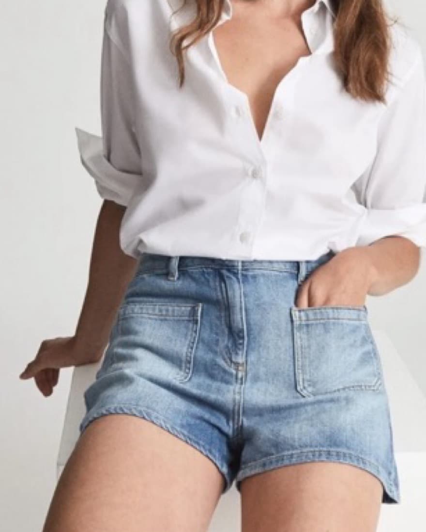Reiss Mid Rise Demin Shorts  - Image 1
