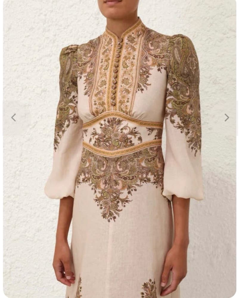 Zimmermann Natura Buttoned Midi Dress Bridal Wedding Shower - Image 2