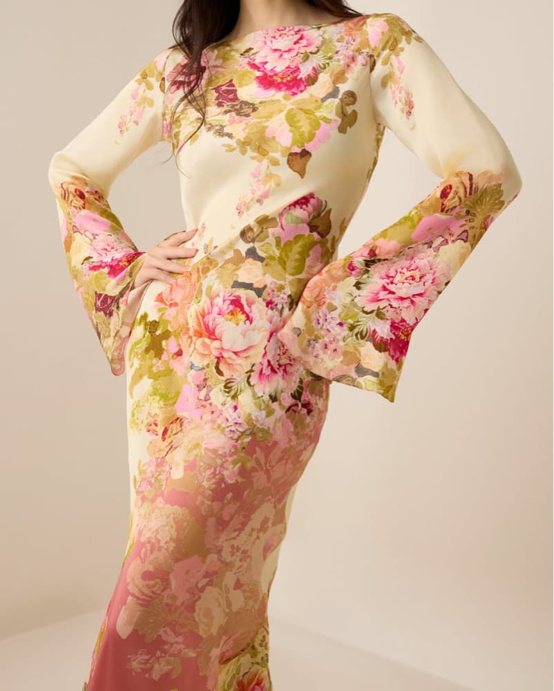 Silk Floral Gown - Image 5
