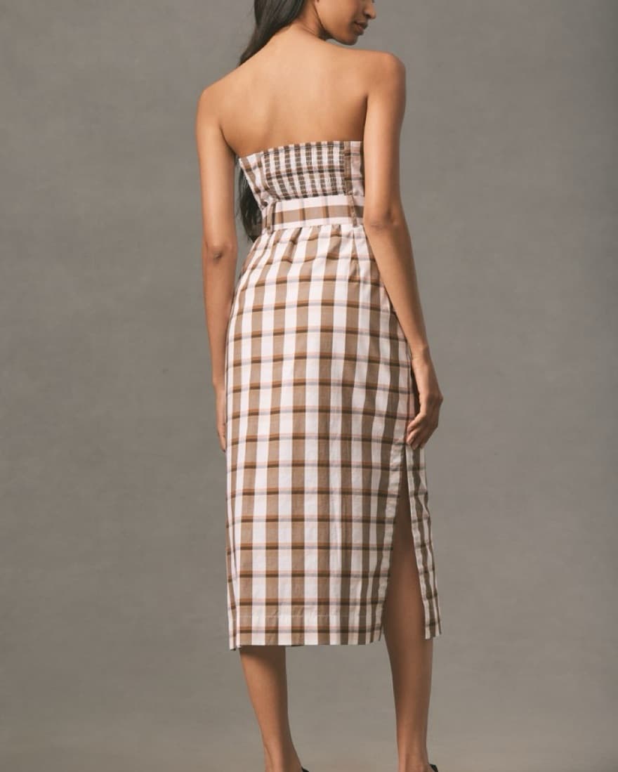 Maeve Belted Square Neck Plaid Dress  - Image 2