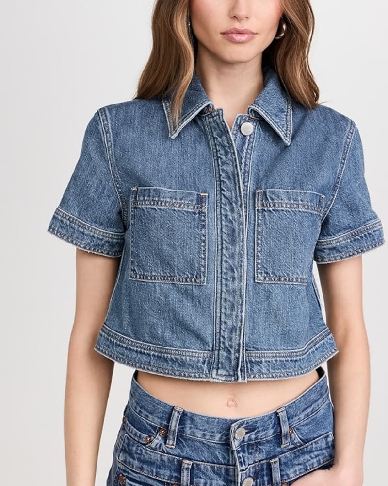 Cropped Denim Jacket - Image 2