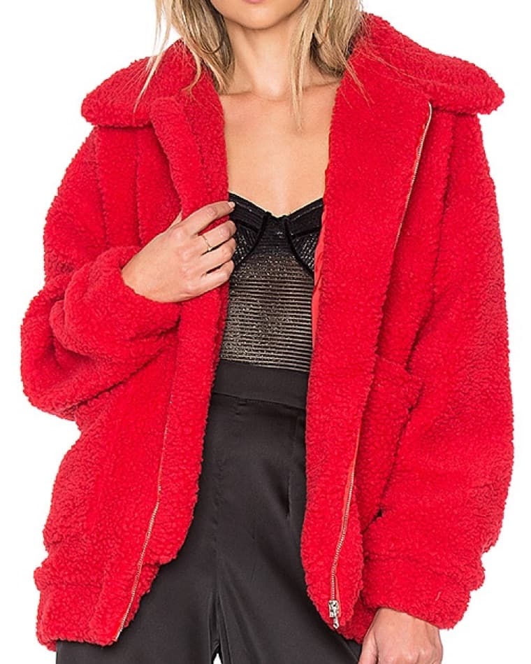 I.AM.GIA Red Teddy Coat - Image 2