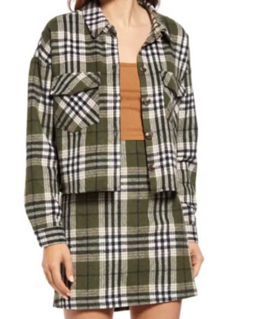 Green Plaid Lightweight Jacket  - Image 1
