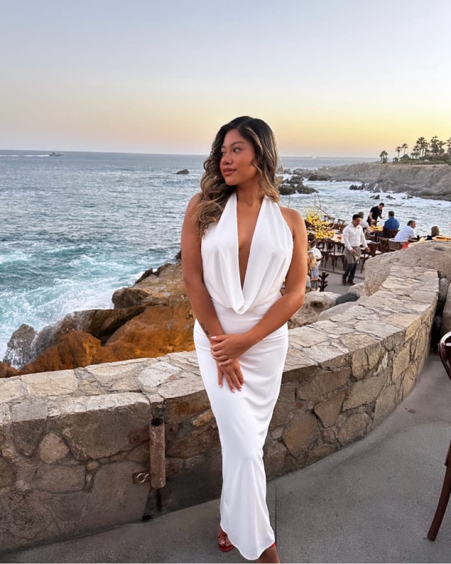 Zara White Midi Halter Dress  - Image 1