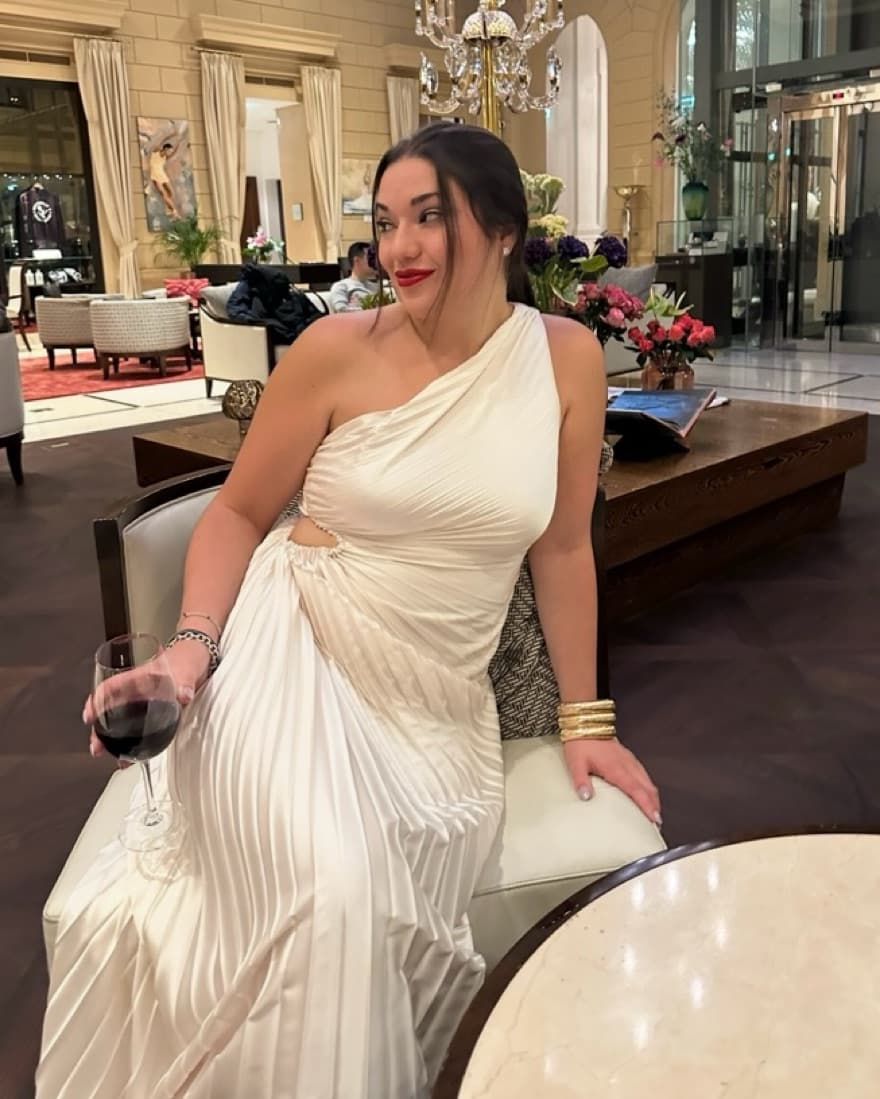 One Shoulder Pleated Cocktail Dress  - Image 4