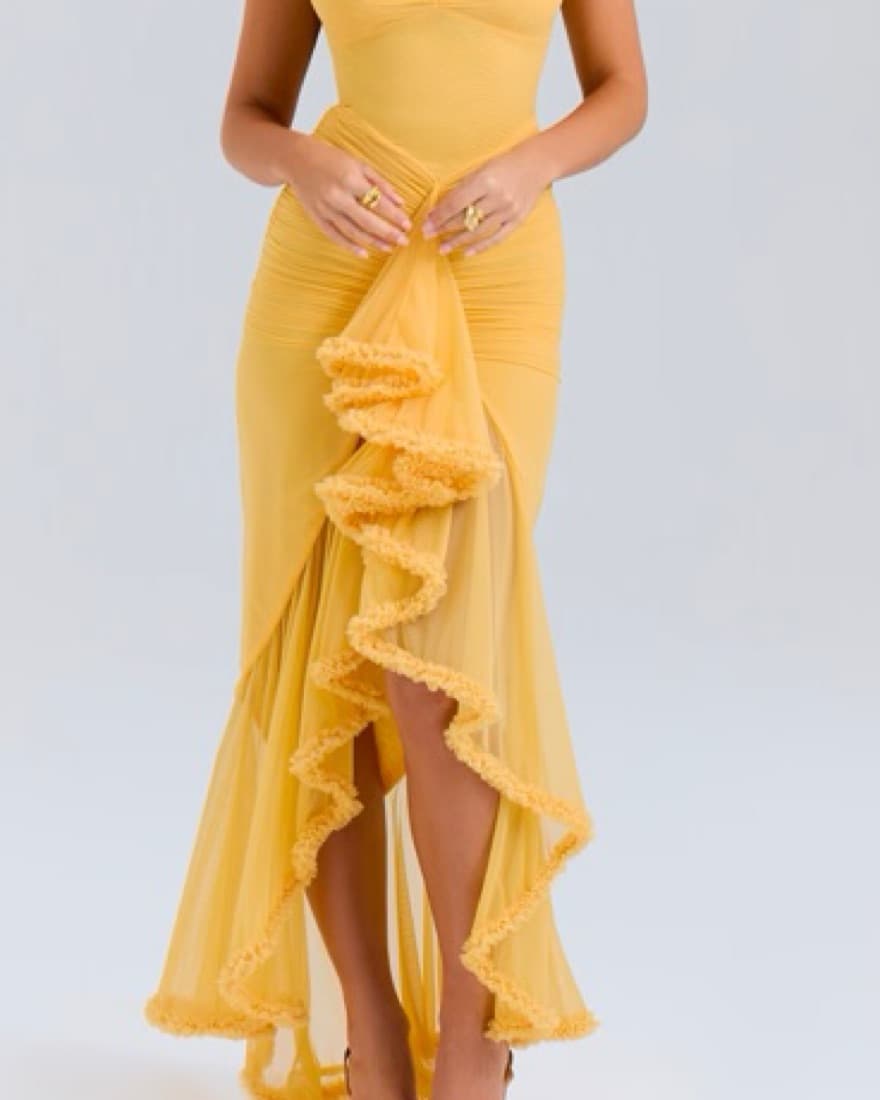 APRICOT RUFFLED FRONT GOWN XS/S - Image 4