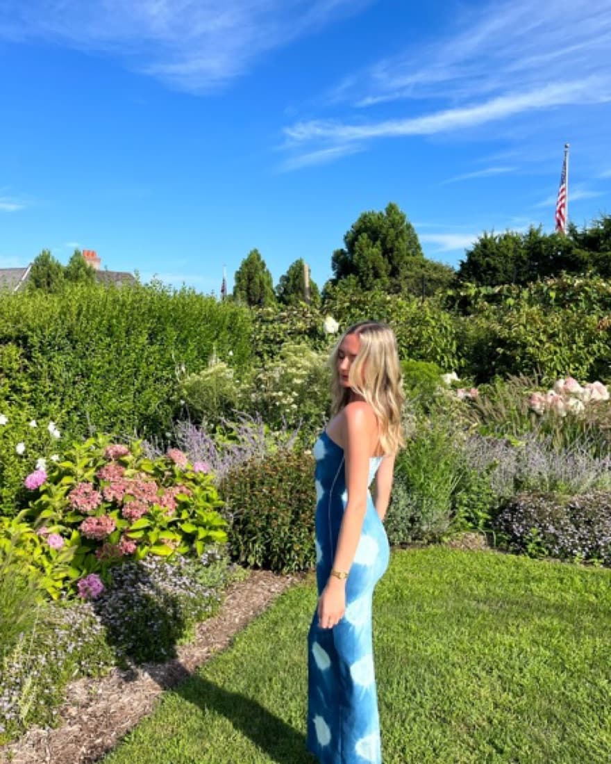 Dana Foley blue Tye Dye Dress  - Image 3