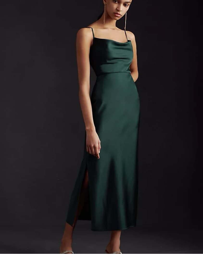 BHLDN Cali Satin Cowl Midi Slip - Image 2