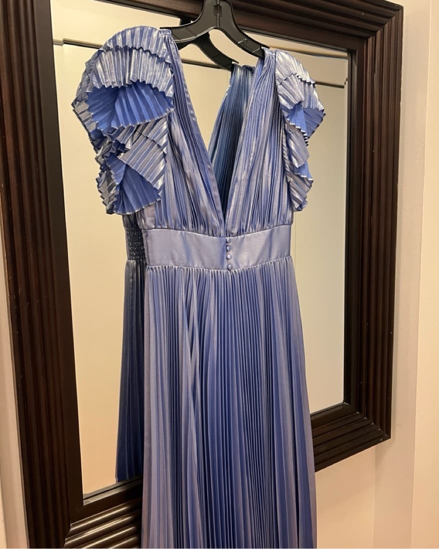 Alice & Olivia Blue Pleated Dress - Image 3