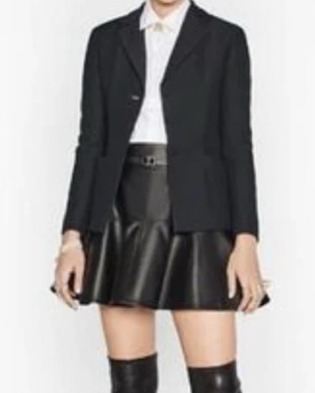 Christian Dior Black Leather Mini Skirt - Image 2