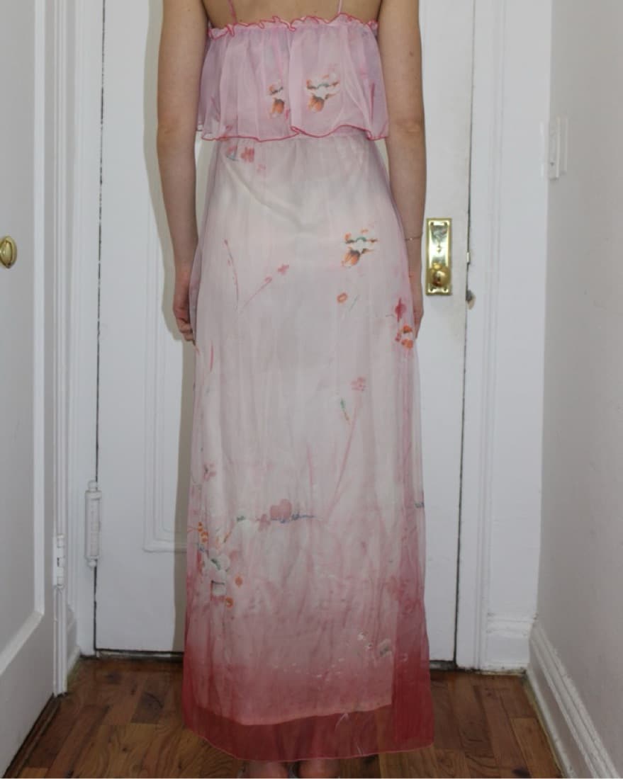 Vintage 1970’s Ombre Floral Maxo Dress - Image 3