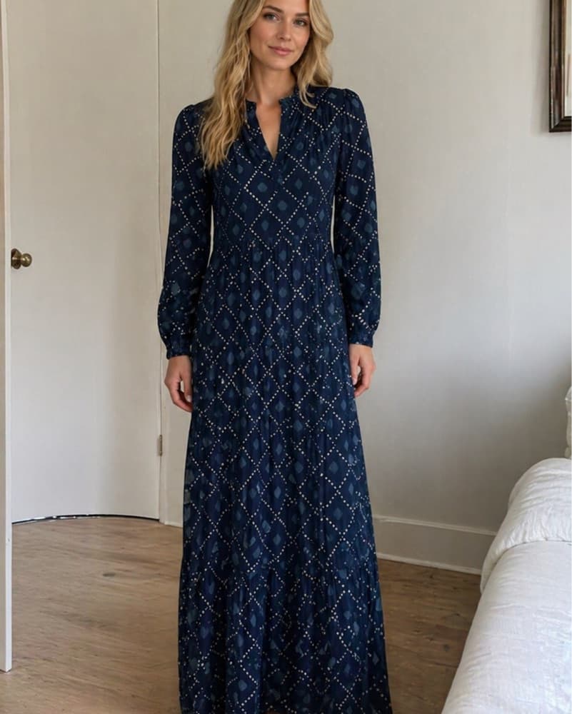 Madison Mathews longsleeve linen maxi - Image 1