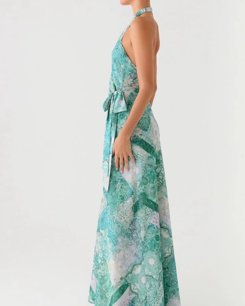 Turquoise wrap around dress - Image 3