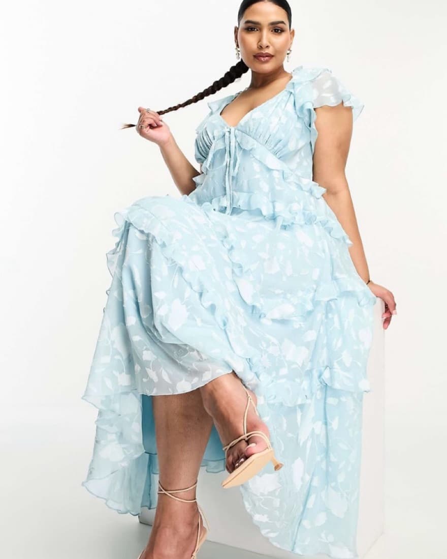 ASOS DESIGN Curve Floral Tiered Dress - Image 3