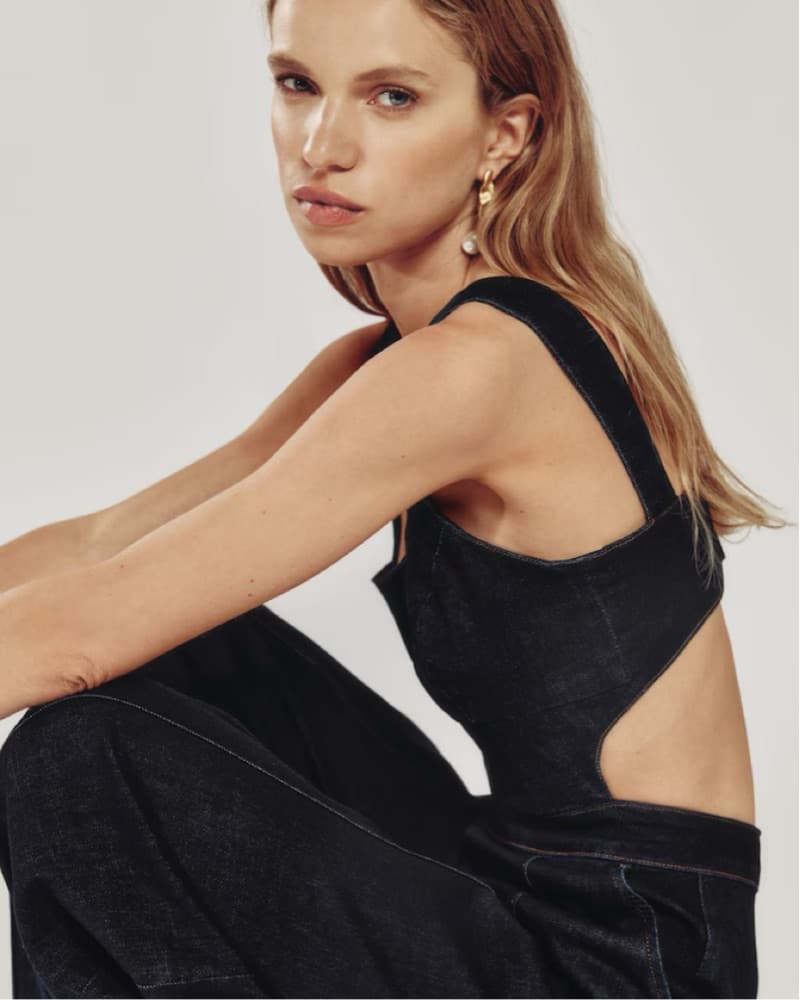 Reiss Wide-Leg Cut-Out Denim Jumpsuit  - Image 2