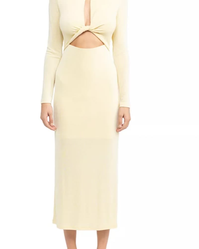 Sleek Twist-Front Cutout Midi Dress - Image 5
