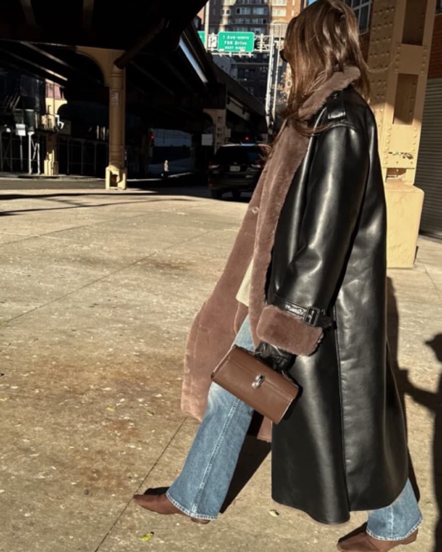 Vegan Leather Coat - Image 2