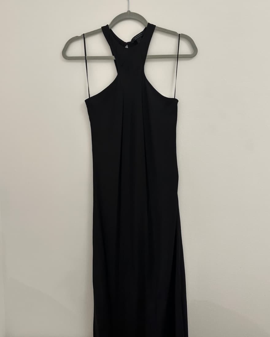Black Silk Maxi Dress - Image 3