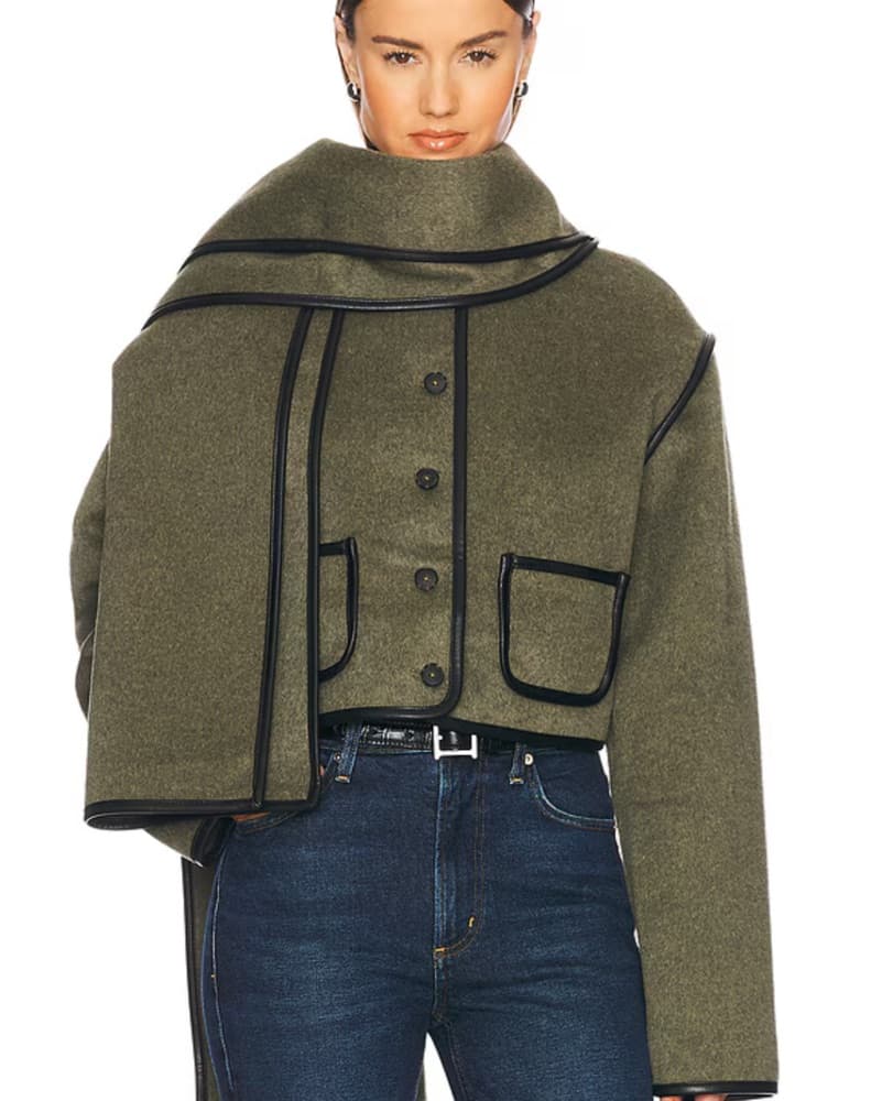 Helsa Boxy Jacket / Detachable Scarf - Image 1