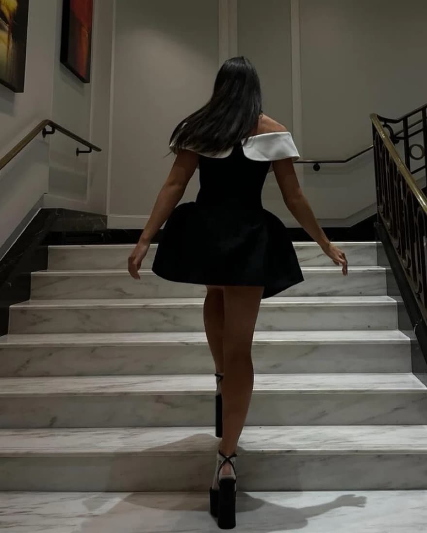 Black Off-The-Shoulder Minidress - Image 4