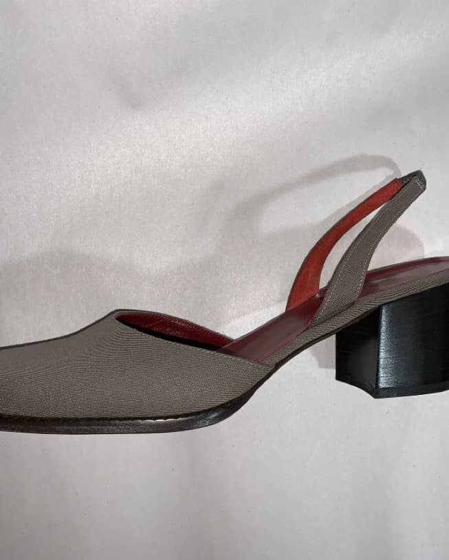  YSL SIZE 9.5 beige canvas SLINGBACKS - Image 1
