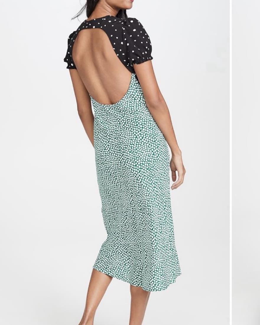 Mixed Print Open Back Dress - Image 2