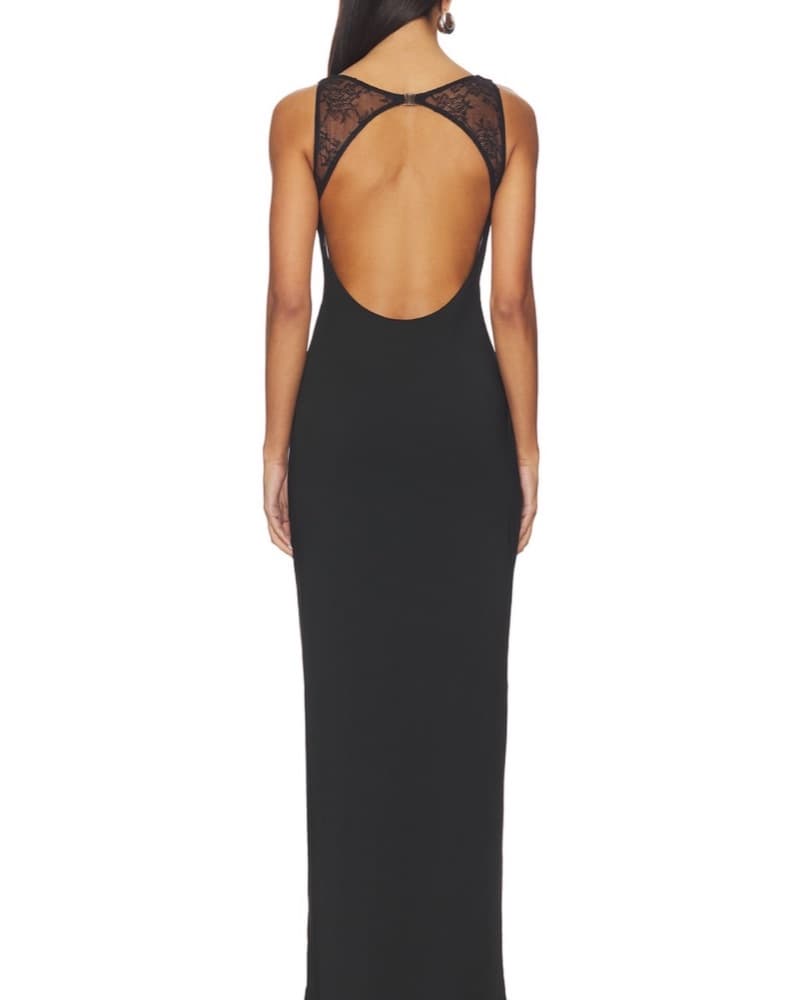 Superdown - Lace-Detail Black Maxi Dress - Image 4