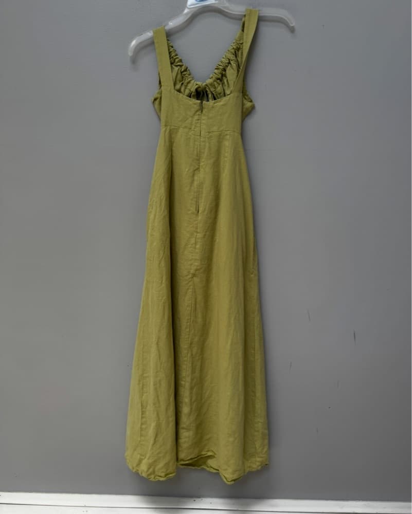 Bondi Born light Green Linen Long Dress - Image 4
