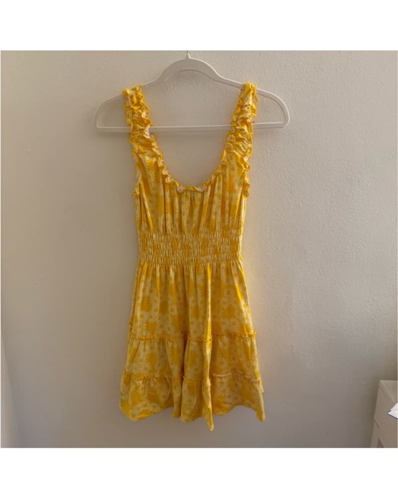 Vibrant Yellow Ruffle Dress - Image 3