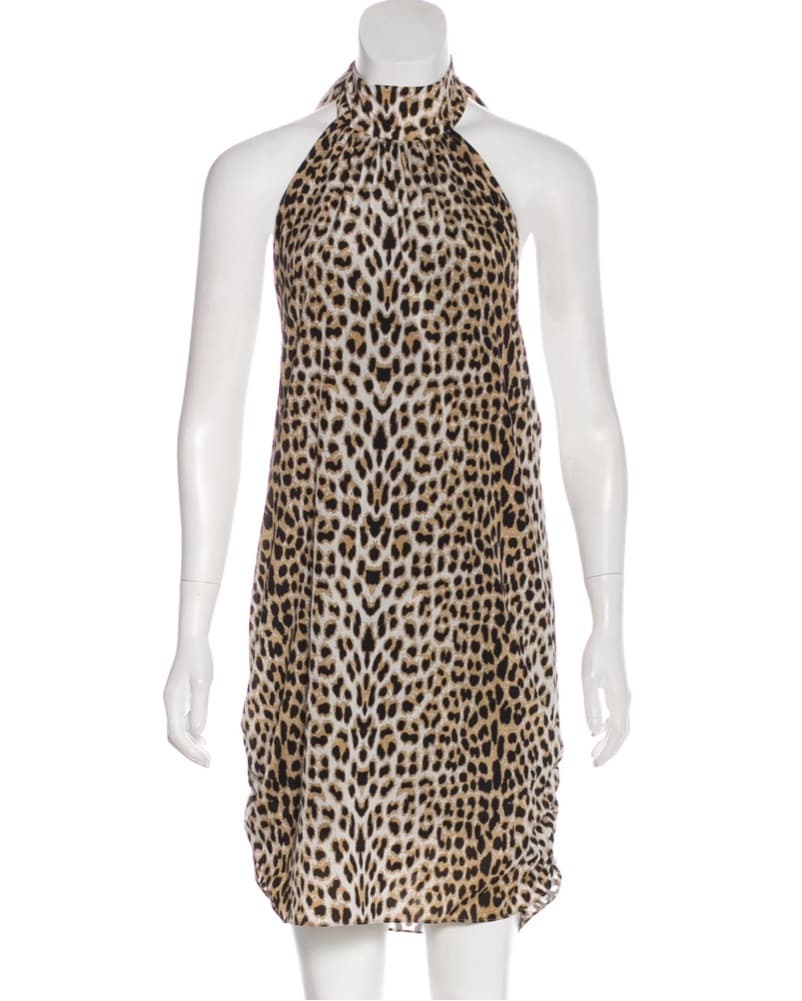 Alice & Olivia Leopard Halter Mini Dress - Image 1