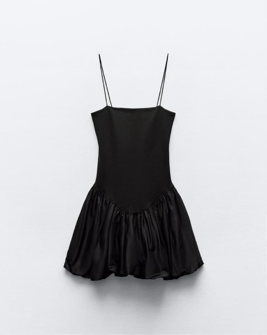 MIXED RIB POPLIN BALLOON DRESS - Image 4