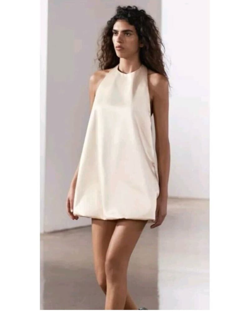 Satin halter bubble Dress  - Image 3