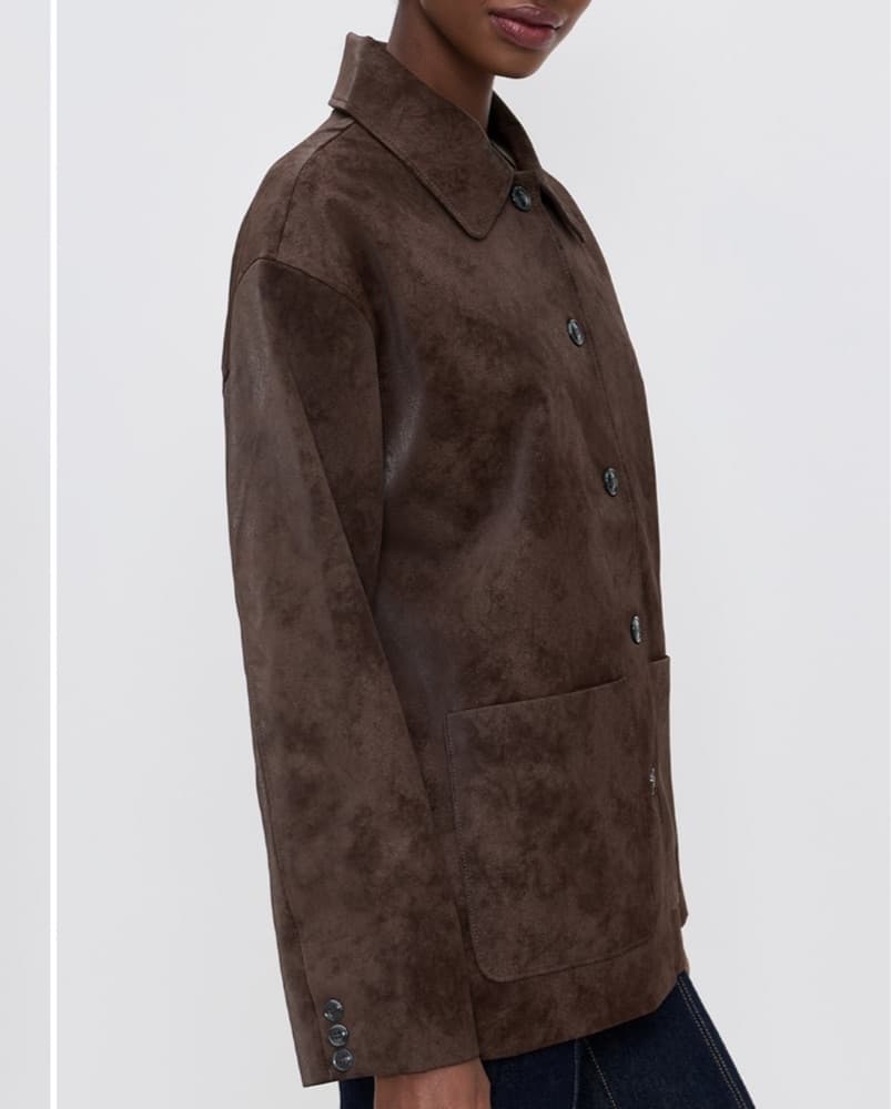WAYF Faux Suede Jacket - Image 3