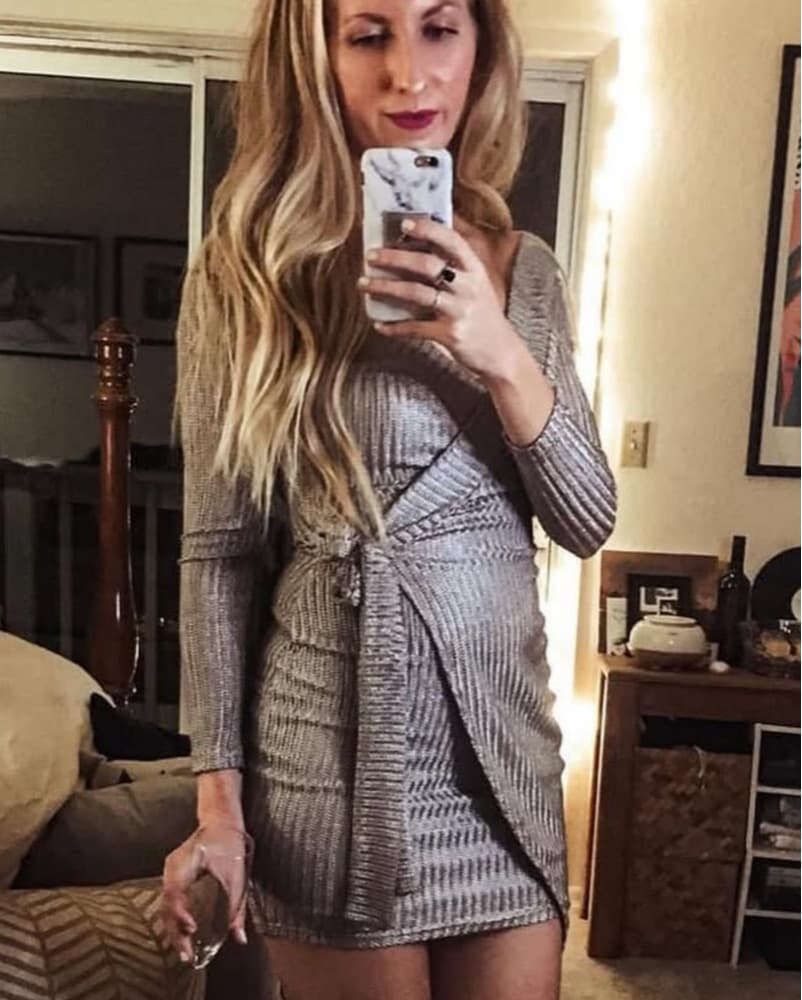 Akira Metallic Wrap Dress - Image 2