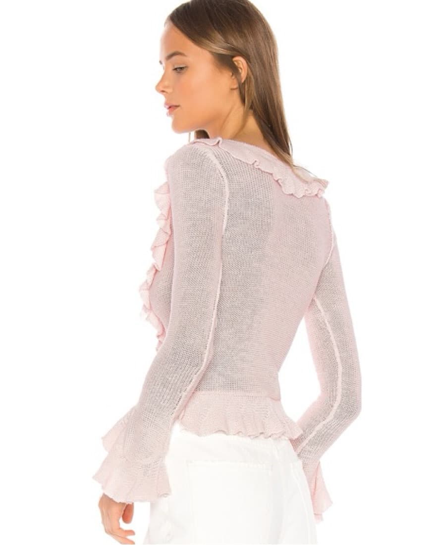LPA Revolve Light Pink RUFFLE SWEATER - Image 3