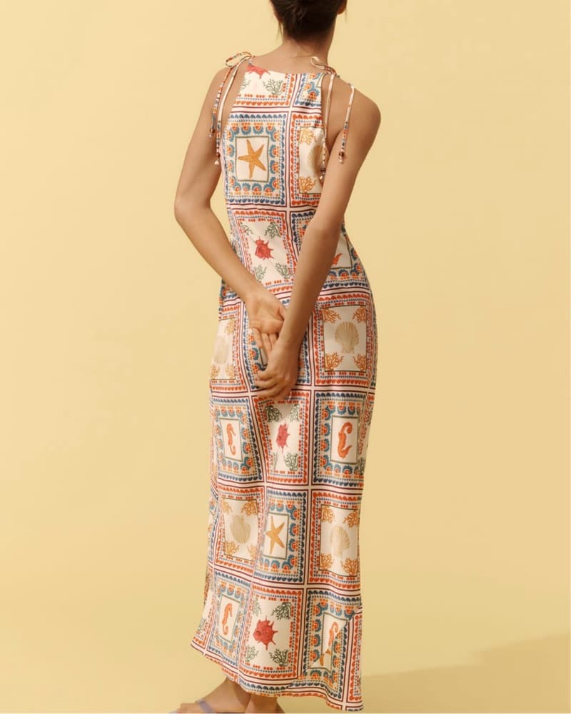 Anthropologie Tie-Shoulder Midi Dress - Image 3