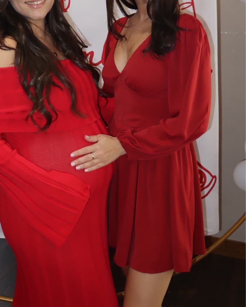 Long Sleeve Red Abercrombie Dress - Image 1