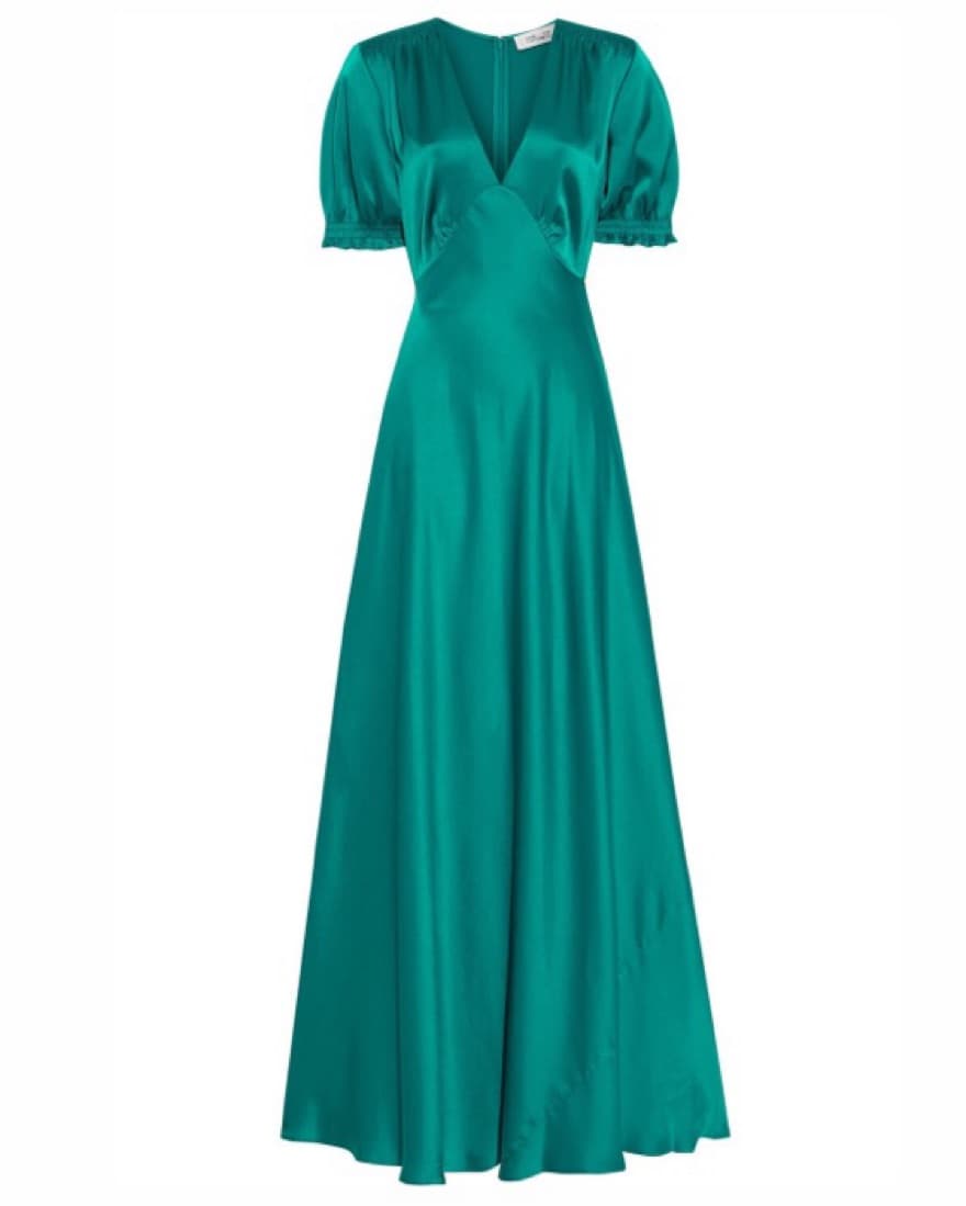 $530 DVF Emerald Avianna Satin Gown - Image 2